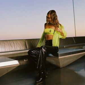 NWT Shadow Hill x Kappa Acid Lime Tube Top Size Medium